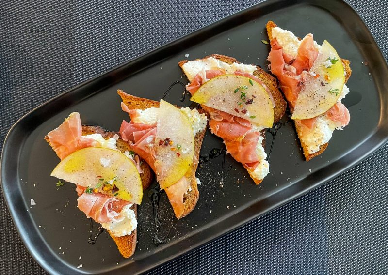 Prosciutto and Pear Toasts